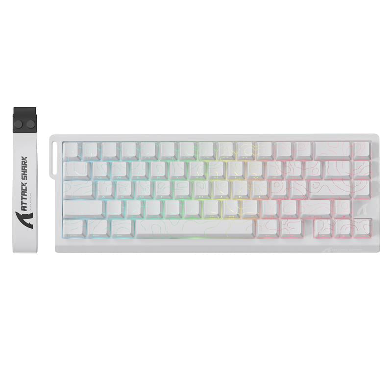 ATTACK SHARK X68PROHE Rapid Trigger Gaming Keyboard ,Wireless ,8K Polling Rate, Rt0.01Mm ,Support 8000Hz ,2.4G/Bluetooth/Wired ,Magnetic Switches ,Dead Zone Adjustment, RGB Backlight, with 8K Coil Cable, 5-Sided Heat Sublimation PBT Keycap ,QMK Web Driver