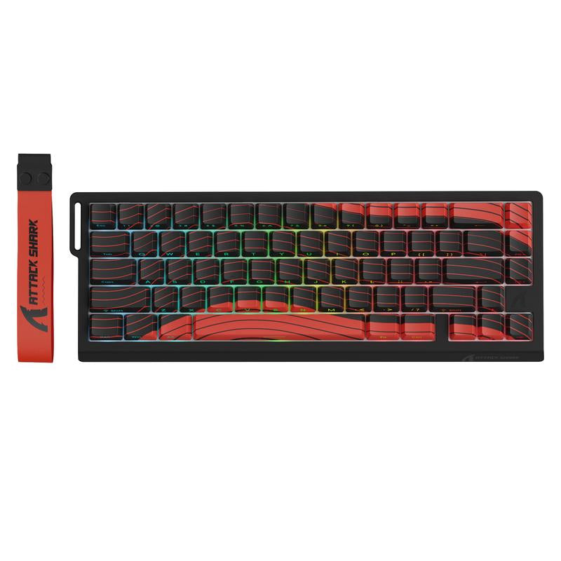 ATTACK SHARK X68PROHE Rapid Trigger Gaming Keyboard ,Wireless ,8K Polling Rate, Rt0.01Mm ,Support 8000Hz ,2.4G/Bluetooth/Wired ,Magnetic Switches ,Dead Zone Adjustment, RGB Backlight, with 8K Coil Cable, 5-Sided Heat Sublimation PBT Keycap ,QMK Web Driver