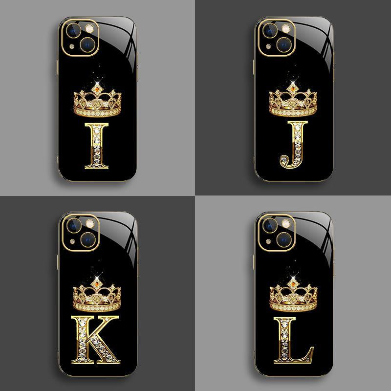 Suitable for [Iphone 14] New High-End Crown Electroplated Gold Edge Mobile Phone Case New Business Simple Explosion-Proof Mobile Phone Case Affordable Anti-Fall Anti-Fingerprint 995