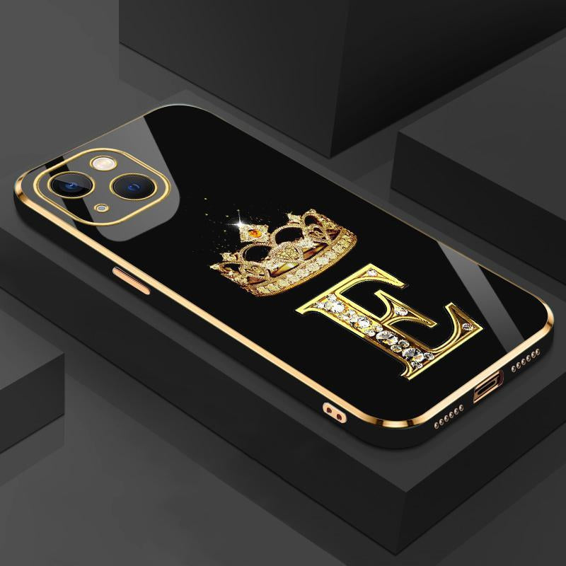 Suitable for [Iphone 14] New High-End Crown Electroplated Gold Edge Mobile Phone Case New Business Simple Explosion-Proof Mobile Phone Case Affordable Anti-Fall Anti-Fingerprint 995