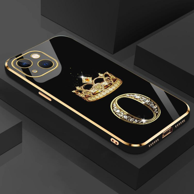 Suitable for [Iphone 14] New High-End Crown Electroplated Gold Edge Mobile Phone Case New Business Simple Explosion-Proof Mobile Phone Case Affordable Anti-Fall Anti-Fingerprint 995
