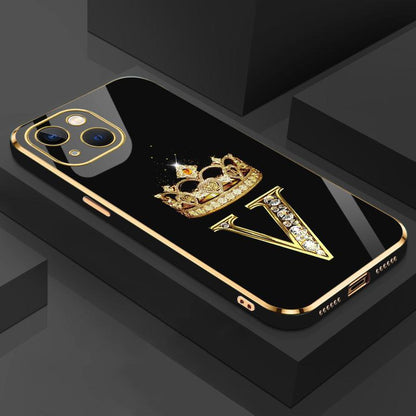 Suitable for [Iphone 14] New High-End Crown Electroplated Gold Edge Mobile Phone Case New Business Simple Explosion-Proof Mobile Phone Case Affordable Anti-Fall Anti-Fingerprint 995
