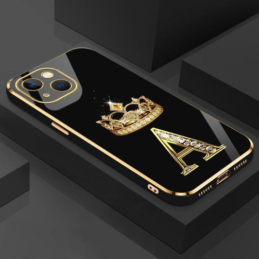 Suitable for [Iphone 14] New High-End Crown Electroplated Gold Edge Mobile Phone Case New Business Simple Explosion-Proof Mobile Phone Case Affordable Anti-Fall Anti-Fingerprint 995