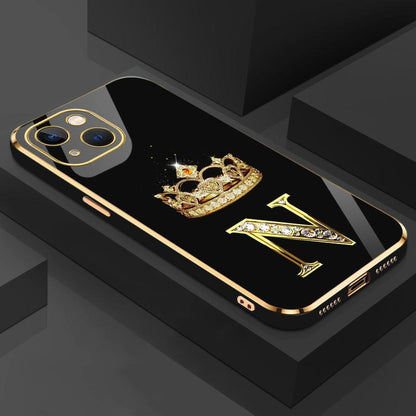 Suitable for [Iphone 14] New High-End Crown Electroplated Gold Edge Mobile Phone Case New Business Simple Explosion-Proof Mobile Phone Case Affordable Anti-Fall Anti-Fingerprint 995
