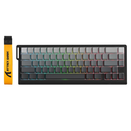ATTACK SHARK X68PROHE Rapid Trigger Gaming Keyboard ，Wireless ，8K Polling Rate， Rt0.01Mm ，Support 8000Hz ，2.4G/Bluetooth/Wired ，Magnetic Switches ，Dead Zone Adjustment， RGB Backlight， with 8K Coil Cable， 5-Sided Heat Sublimation PBT Keycap ，QMK Web Driver
