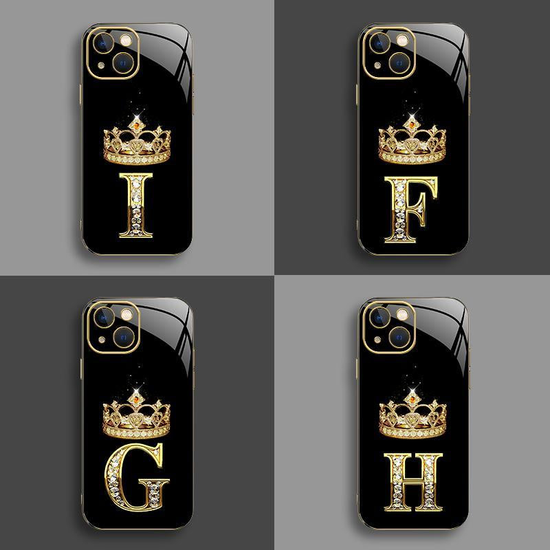 Suitable for [Iphone 14] New High-End Crown Electroplated Gold Edge Mobile Phone Case New Business Simple Explosion-Proof Mobile Phone Case Affordable Anti-Fall Anti-Fingerprint 995