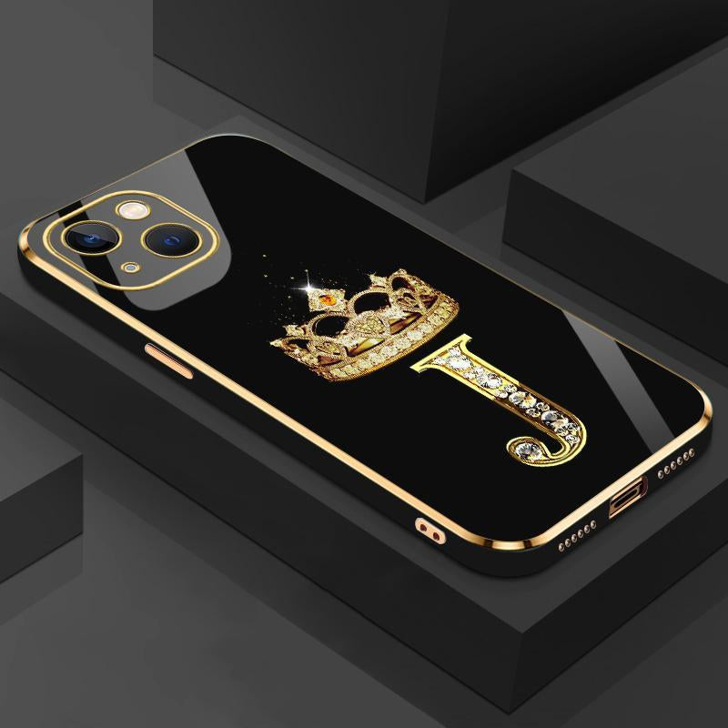 Suitable for [Iphone 14] New High-End Crown Electroplated Gold Edge Mobile Phone Case New Business Simple Explosion-Proof Mobile Phone Case Affordable Anti-Fall Anti-Fingerprint 995