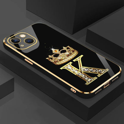 Suitable for [Iphone 14] New High-End Crown Electroplated Gold Edge Mobile Phone Case New Business Simple Explosion-Proof Mobile Phone Case Affordable Anti-Fall Anti-Fingerprint 995