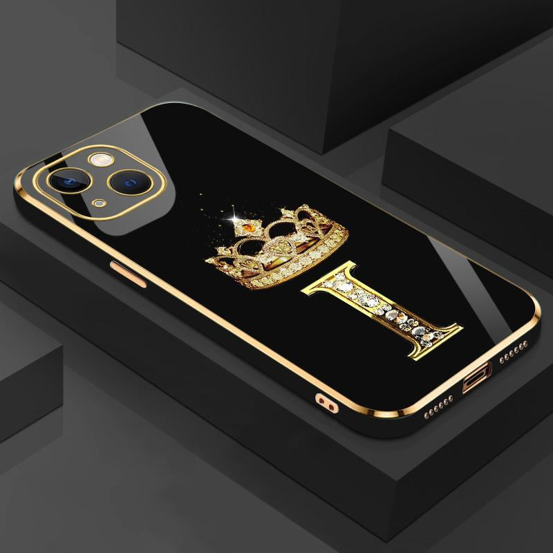 Suitable for [Iphone 14] New High-End Crown Electroplated Gold Edge Mobile Phone Case New Business Simple Explosion-Proof Mobile Phone Case Affordable Anti-Fall Anti-Fingerprint 995