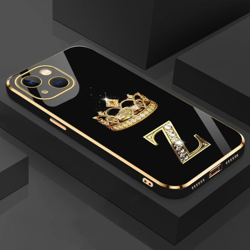 Suitable for [Iphone 14] New High-End Crown Electroplated Gold Edge Mobile Phone Case New Business Simple Explosion-Proof Mobile Phone Case Affordable Anti-Fall Anti-Fingerprint 995