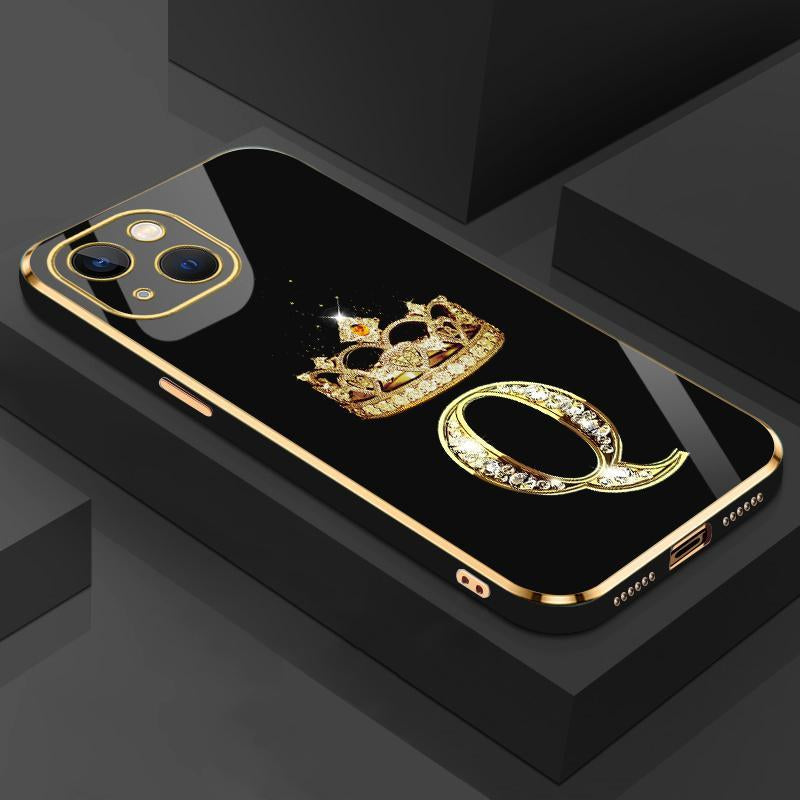 Suitable for [Iphone 14] New High-End Crown Electroplated Gold Edge Mobile Phone Case New Business Simple Explosion-Proof Mobile Phone Case Affordable Anti-Fall Anti-Fingerprint 995