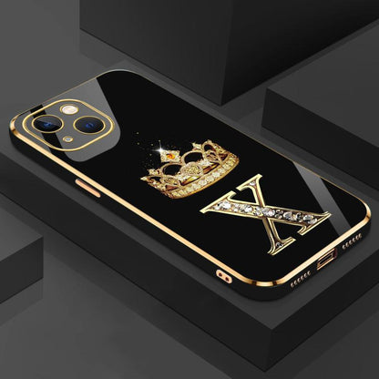 Suitable for [Iphone 14] New High-End Crown Electroplated Gold Edge Mobile Phone Case New Business Simple Explosion-Proof Mobile Phone Case Affordable Anti-Fall Anti-Fingerprint 995