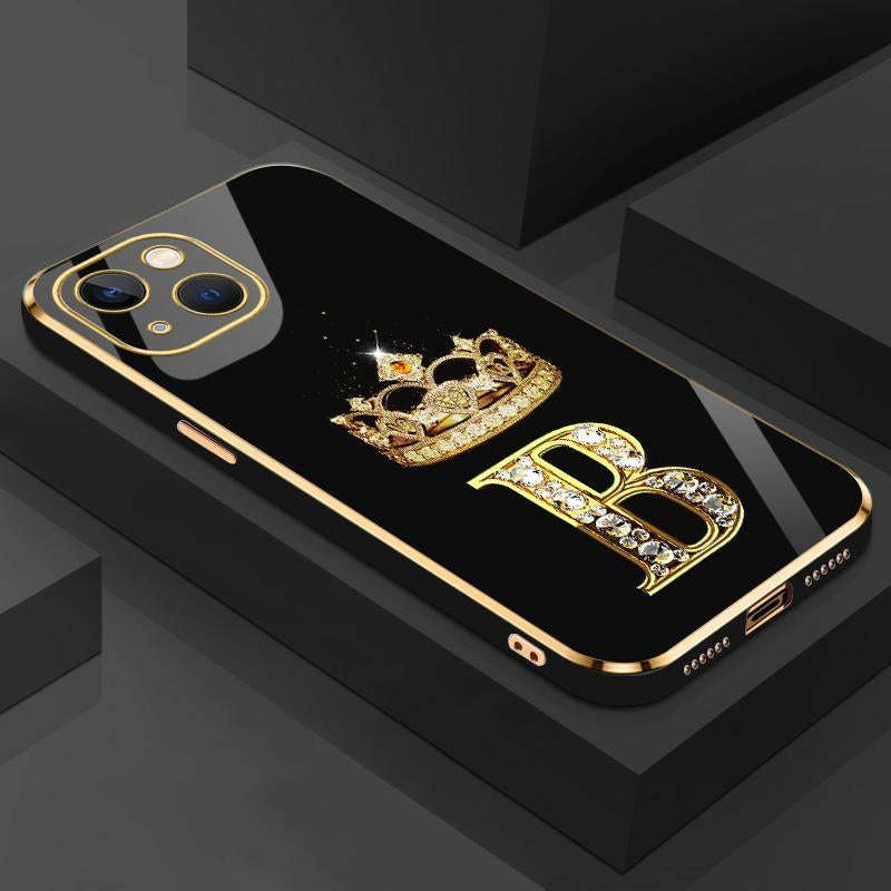 Suitable for [Iphone 14] New High-End Crown Electroplated Gold Edge Mobile Phone Case New Business Simple Explosion-Proof Mobile Phone Case Affordable Anti-Fall Anti-Fingerprint 995