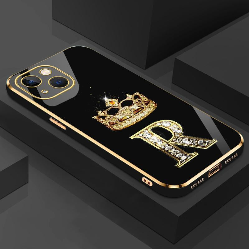Suitable for [Iphone 14] New High-End Crown Electroplated Gold Edge Mobile Phone Case New Business Simple Explosion-Proof Mobile Phone Case Affordable Anti-Fall Anti-Fingerprint 995